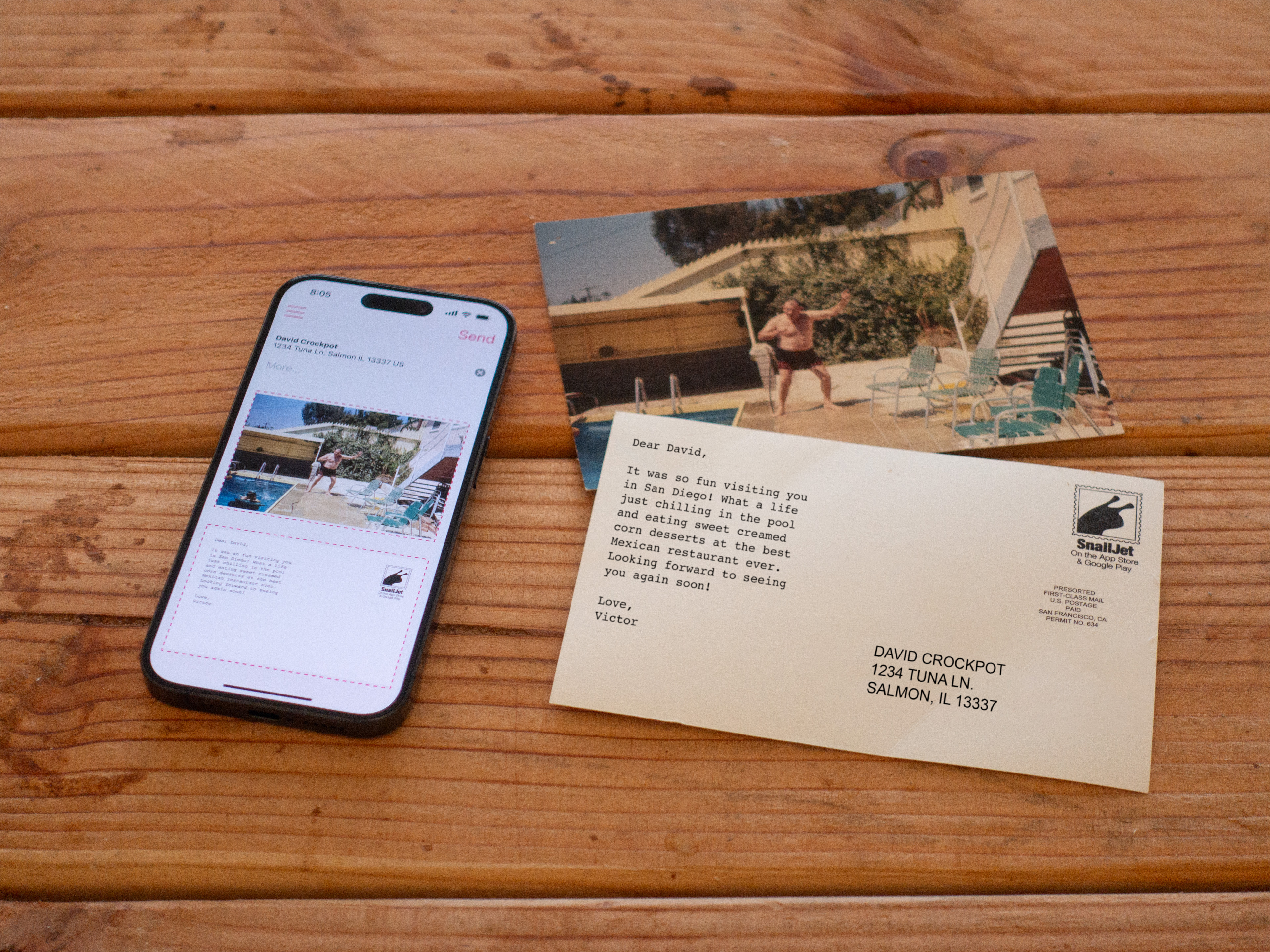 Snailjet postcard demo